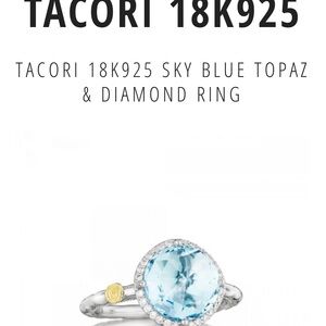 Tacori sky blue topaz and diamond ring ￼